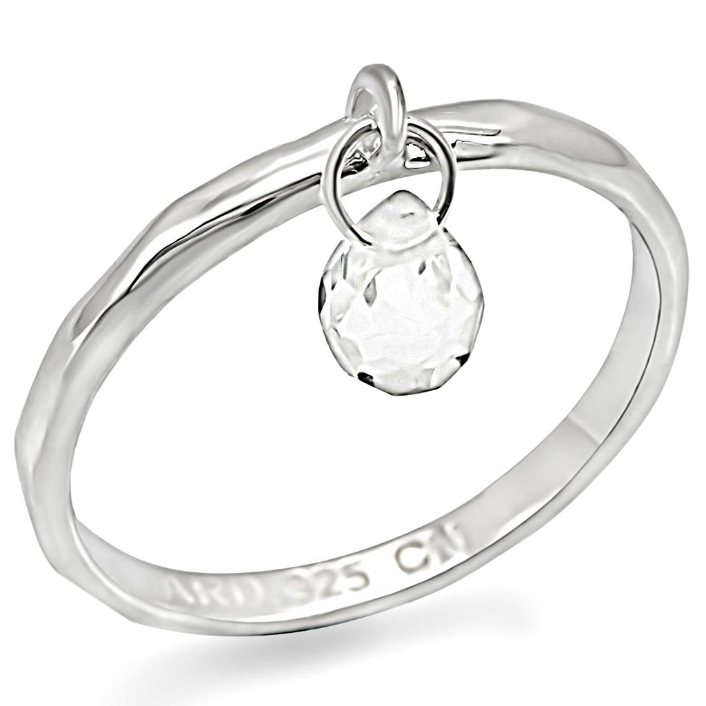 LOS285 - Silver 925 Sterling Silver Ring with Genuine Stone  in Clear - Joyeria Lady