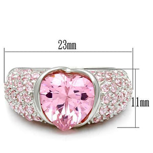 LOS533 Silver 925 Sterling Silver Ring with AAA Grade CZ in Rose