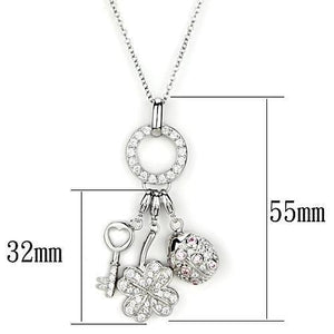 LOS609 Silver 925 Sterling Silver Necklace with AAA Grade CZ in Multi Color