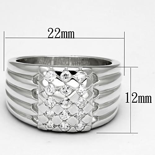LOS639 Silver 925 Sterling Silver Ring with AAA Grade CZ in Clear
