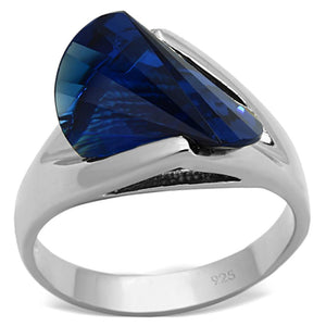 LOS642 - Silver 925 Sterling Silver Ring with Synthetic Synthetic Glass in Montana - Joyeria Lady