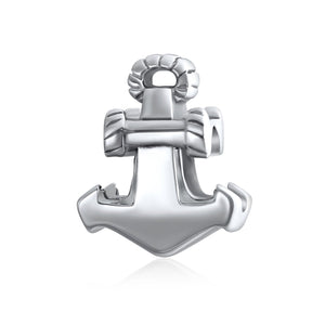 Boat Anchor Rope Vacation Travel Charm Bead 925 Sterling Silver - Joyeria Lady