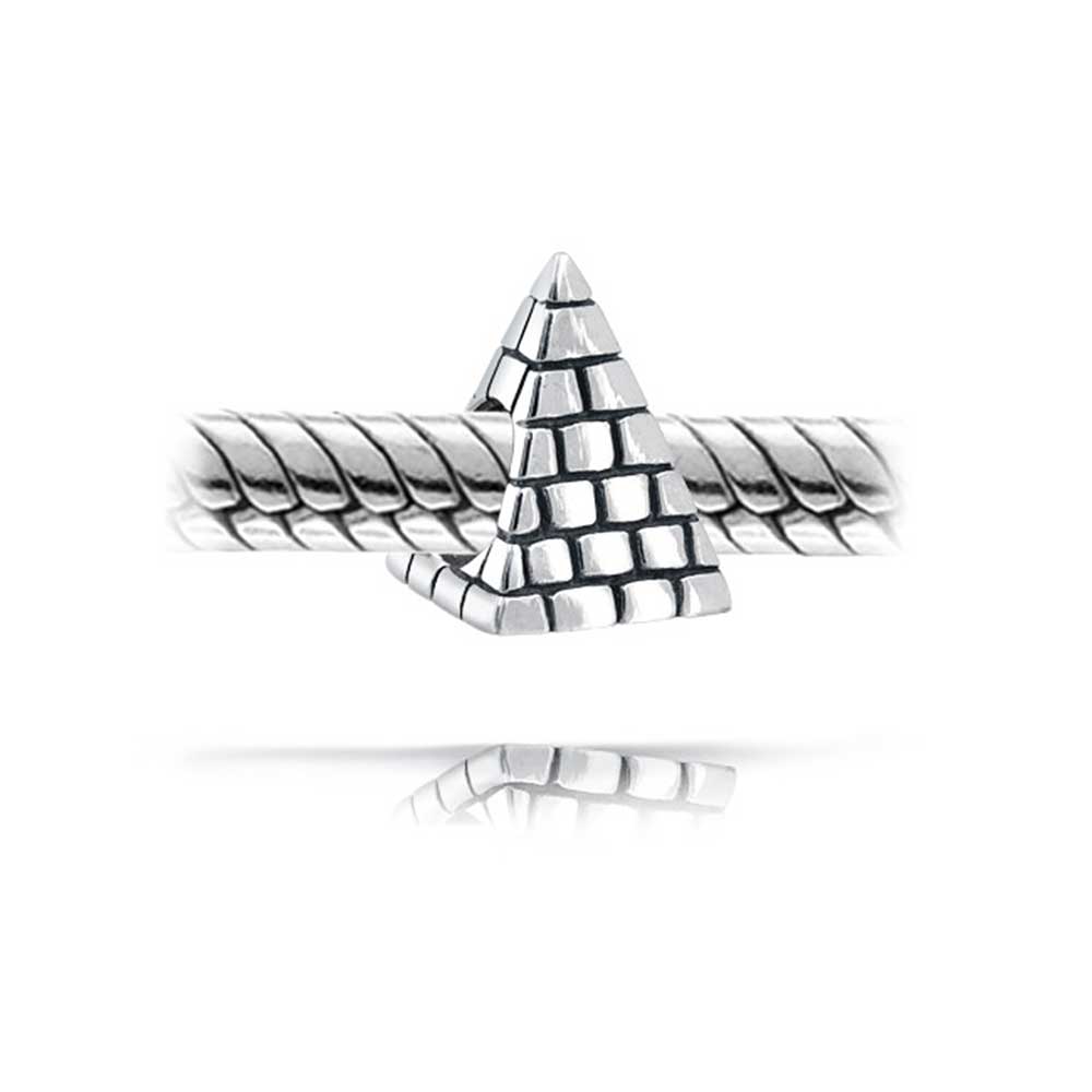 Egyptian Pyramid Vacation Travel Charm Bead 925 Sterling Silver - Joyeria Lady