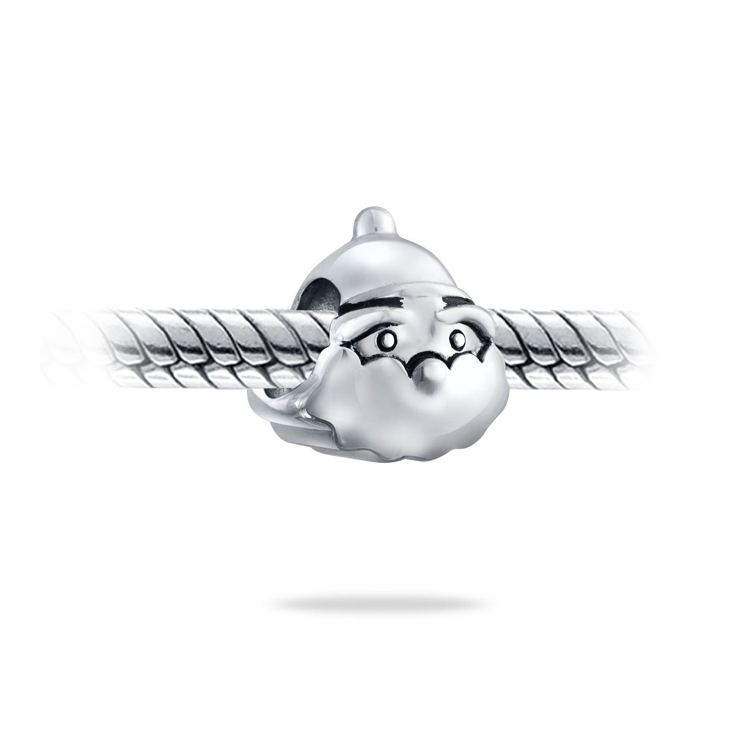 Holiday Santa Claus Christmas Winter bead Charm 925 Sterling Silver - Joyeria Lady