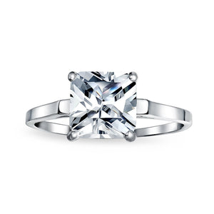 2.5CT Brilliant Princess Cut AAA CZ Solitaire Engagement Ring
