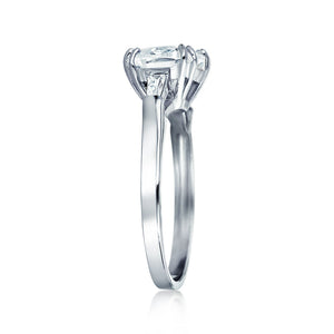 5CT Square Princess Cut AAA CZ Side Baguette Solitaire Engagement Ring