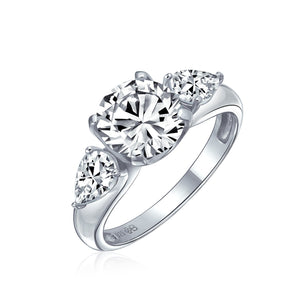 3CT Solitaire Trillion AAA CZ Engagement Ring 925 Sterling Silver