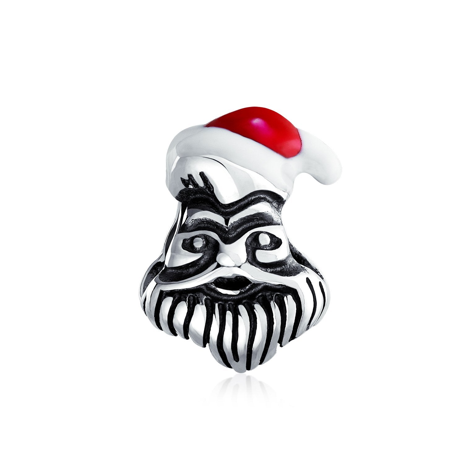Holiday Santa Claus Christmas Winter bead Charm 925 Sterling Silver - Joyeria Lady