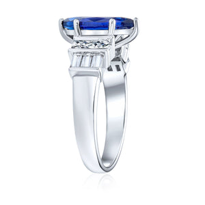 3CT CZ Royal Blue Marquise Solitaire Engagement Ring Sterling Silver