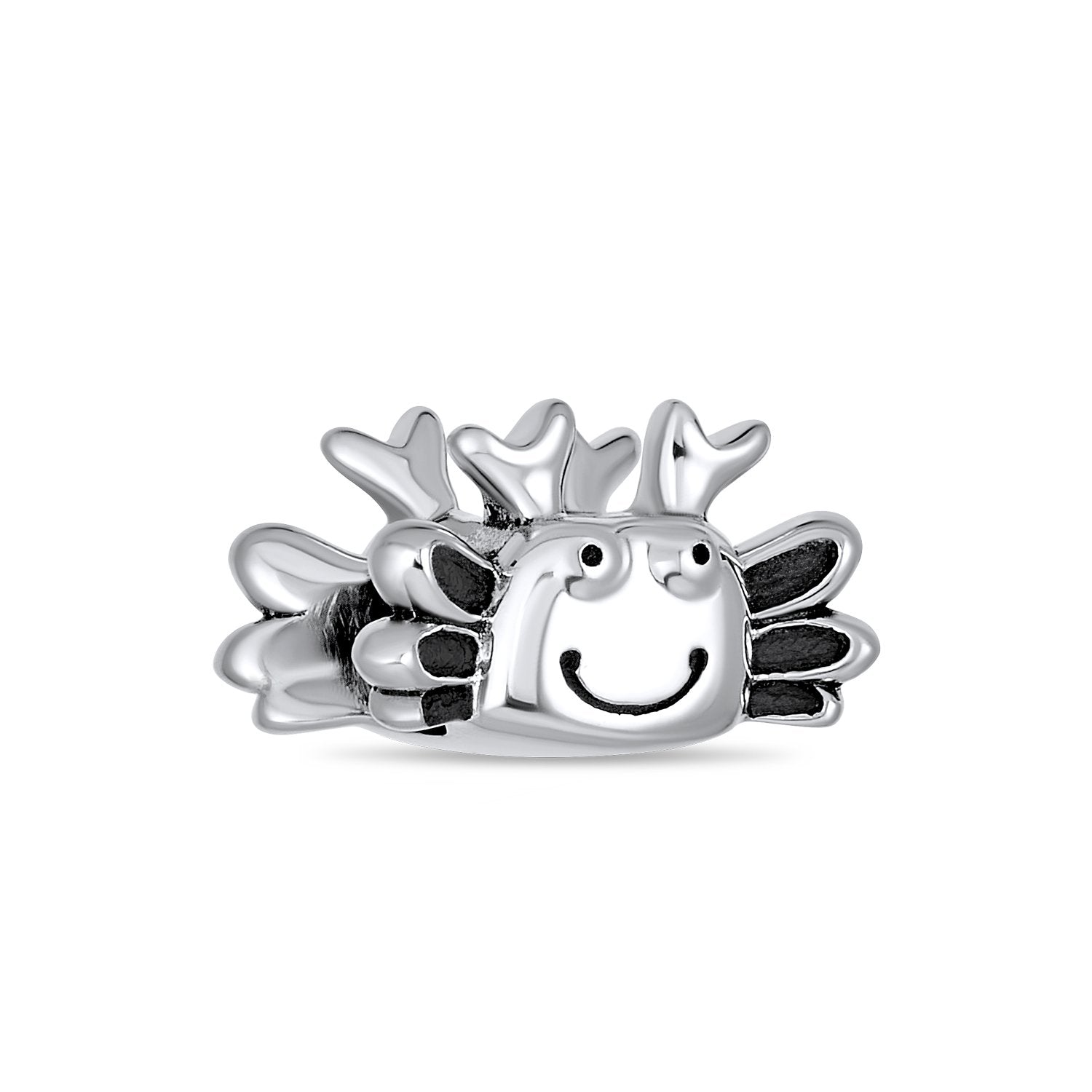 Nautical Happy Crab Tropical Vacation Bead Charm 925 Sterling Silver - Joyeria Lady