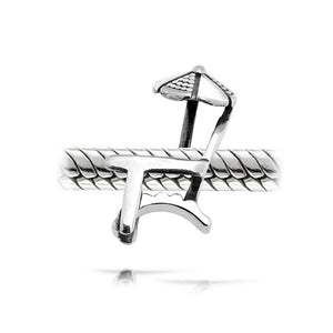Tropical Vacation Lounge Beach Chair Charm Bead 925 Sterling Silver