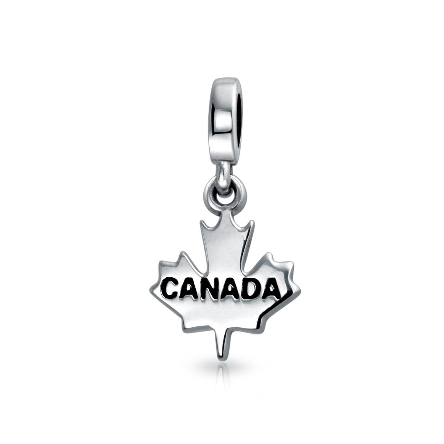 Personalized Canadian Travel Dangle Canada Maple Leaf Bead Charm For - Joyeria Lady