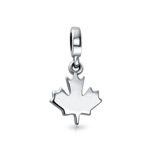 Personalized Canadian Travel Dangle Canada Maple Leaf Bead Charm For