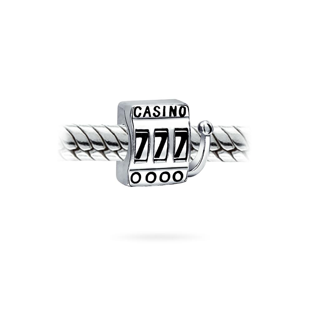 Casino Slot Machine 777 Jackpot Las Vegas Charm Bead Sterling Silver - Joyeria Lady