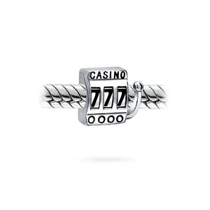Casino Slot Machine 777 Jackpot Las Vegas Charm Bead Sterling Silver