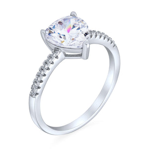 2.5CT Heart Solitaire AAA CZ Engagement Ring 925 Sterling Silver Ring