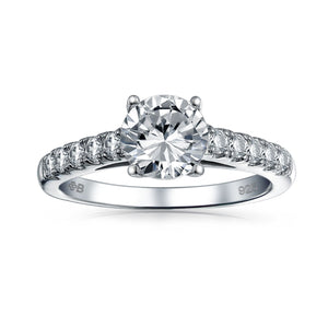 1.75CT AAA CZ Solitaire Engagement Ring Band 925 Sterling Silver