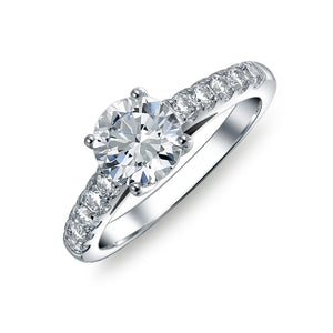 1CT Solitaire AAA CZ Engagement Wedding Ring Set Eternity Band Silver