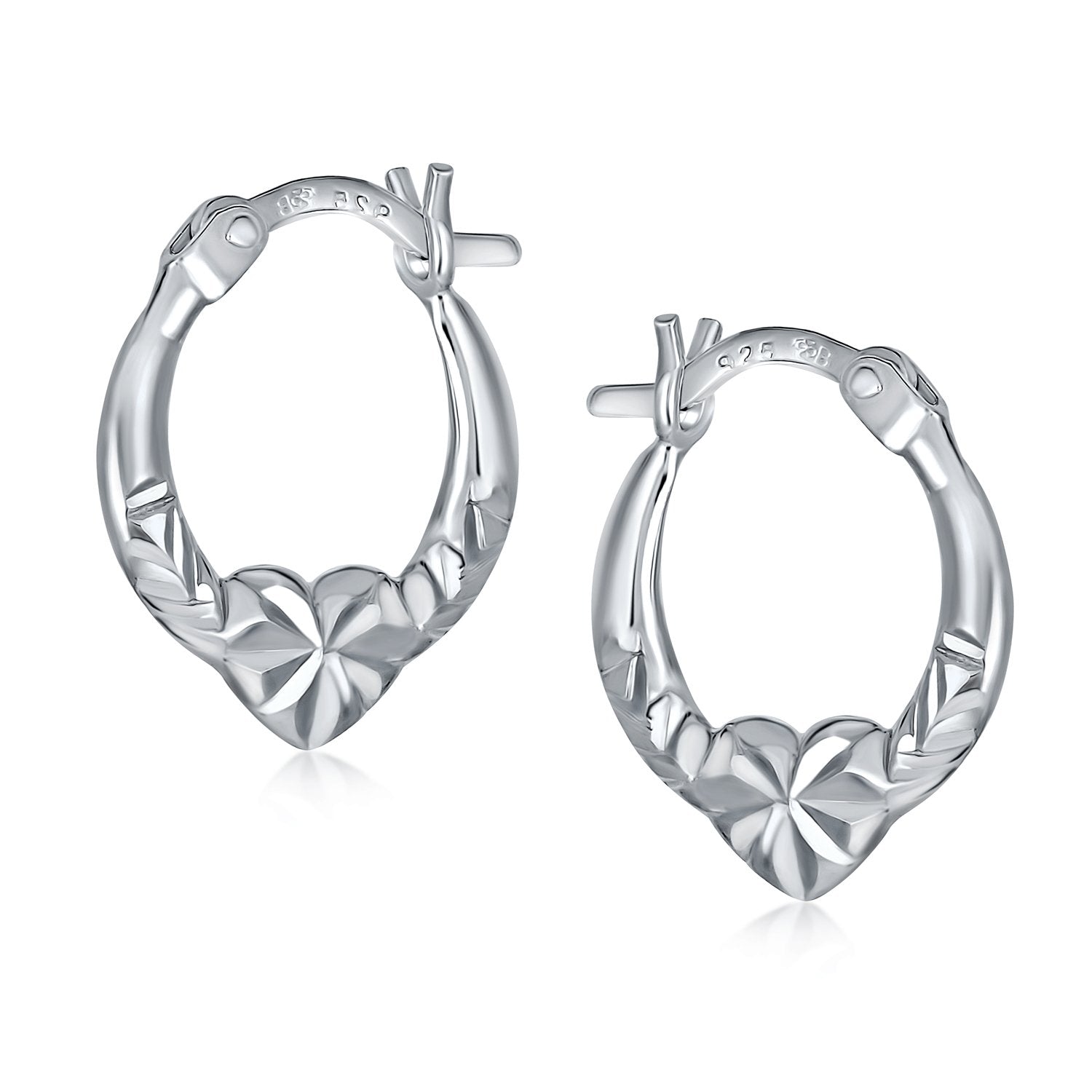 BFF Claddagh Celtic Friendship Love Hoop Earrings .925 Sterling Silver - Joyeria Lady