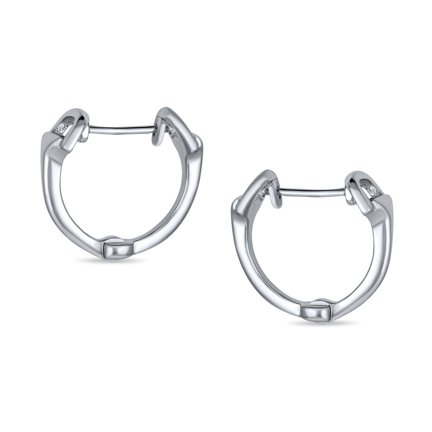 Equestrian Equine Horsebit Hinge Hoop Earrings 925 Sterling Silver - Joyeria Lady