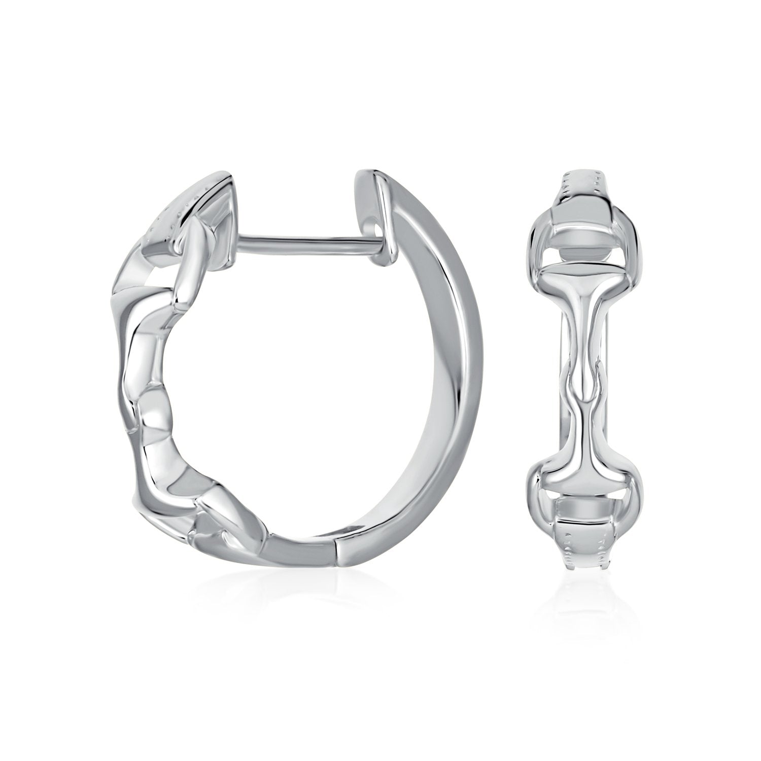 Equestrian Equine Horse Gift Cowgirl Snaffle Horsebit Hoop Earrings - Joyeria Lady