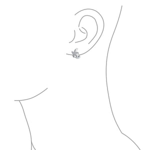 Starfish Hoop Earrings Pave Cubic Zirconia 925 Sterling Silver