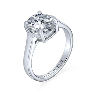 3CT Classic CZ Solitaire Oval CZ Engagement Ring .925 Sterling Silver