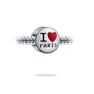 Love Paris or London Travel World Vacation Charm Bead Sterling Silver