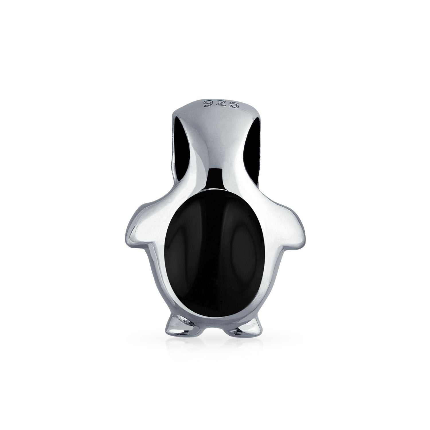 Christmas Snowman Penguin Bow Tie Charm Bead 925 Sterling Silver - Joyeria Lady