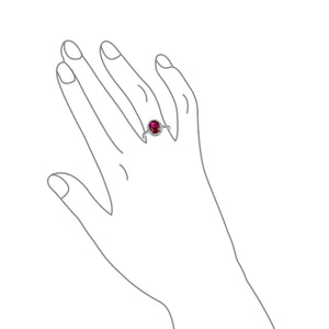 3CT CZ Oval Solitaire Halo Red Pink Engagement Ring Sterling Silver