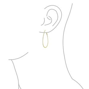 Teardrop Oval Endless Big Hoop Earrings Gold Plated Sterling Silver