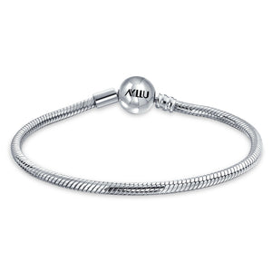 Ayllu Snake Chain European Bracelet For Charms Barrel Clasp 6-9 Inch - Joyeria Lady
