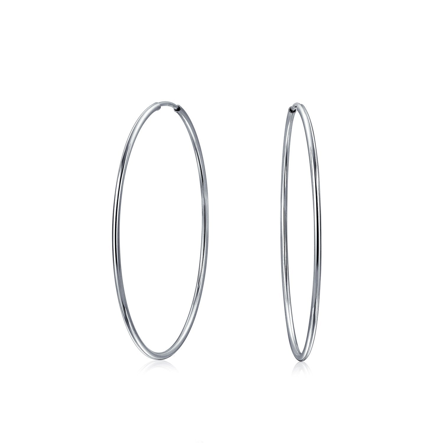 Simple Minimalist Round Shaped Endless Continuous Thin Tube Hoop - Joyeria Lady