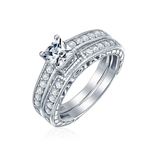1.25CT Solitaire Band AAA CZ Engagement Wedding Ring Sterling Silver