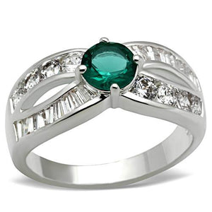 SS014 - Silver 925 Sterling Silver Ring with Synthetic Synthetic Glass in Blue Zircon - Joyeria Lady