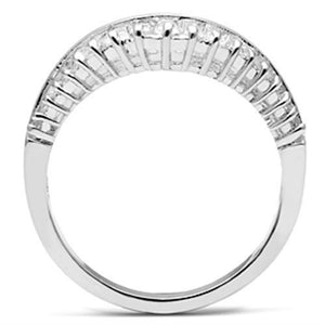 SS044 - Silver 925 Sterling Silver Ring with AAA Grade CZ  in Clear