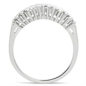 SS051 - Silver 925 Sterling Silver Ring with AAA Grade CZ  in Clear