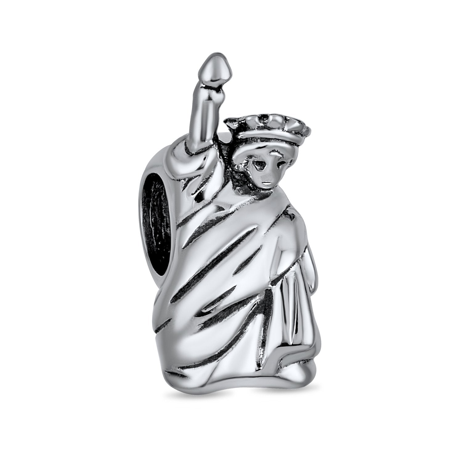 New York City Statue of Liberty Travel Charm Bead Sterling Silver - Joyeria Lady