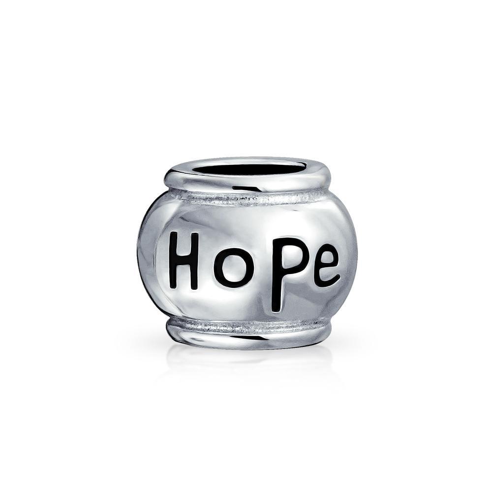 Inspirational Message Barrel Charm Bead 925 Sterling Silver - Joyeria Lady