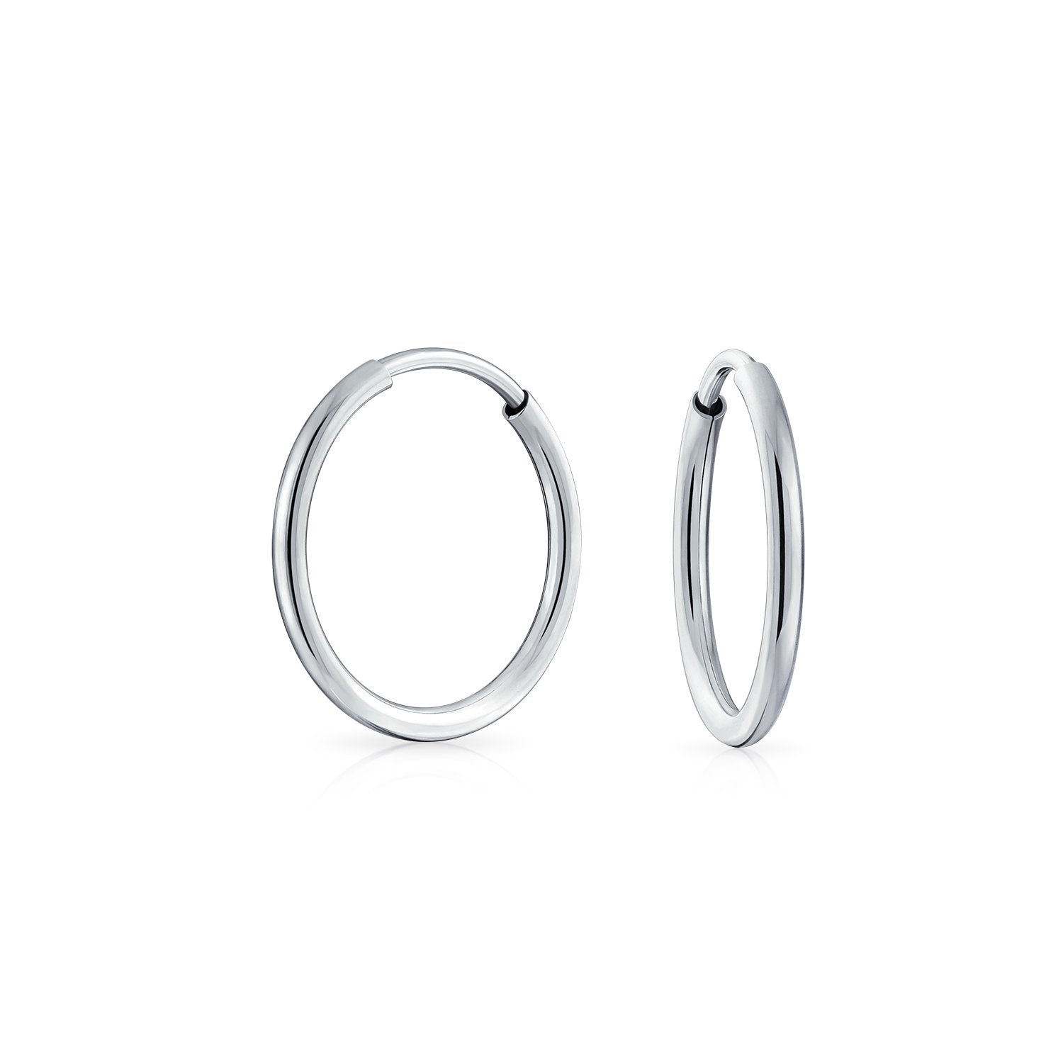 Simple Minimalist Round Shaped Endless Continuous Thin Tube Hoop - Joyeria Lady