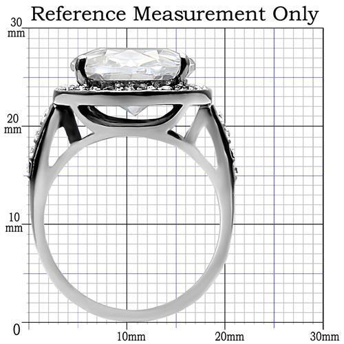 TK010 - High polished (no plating) Stainless Steel Ring with AAA Grade CZ  in Clear - Joyeria Lady