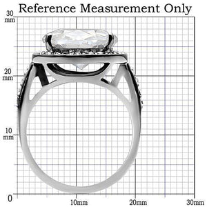 TK010 - High polished (no plating) Stainless Steel Ring with AAA Grade CZ  in Clear