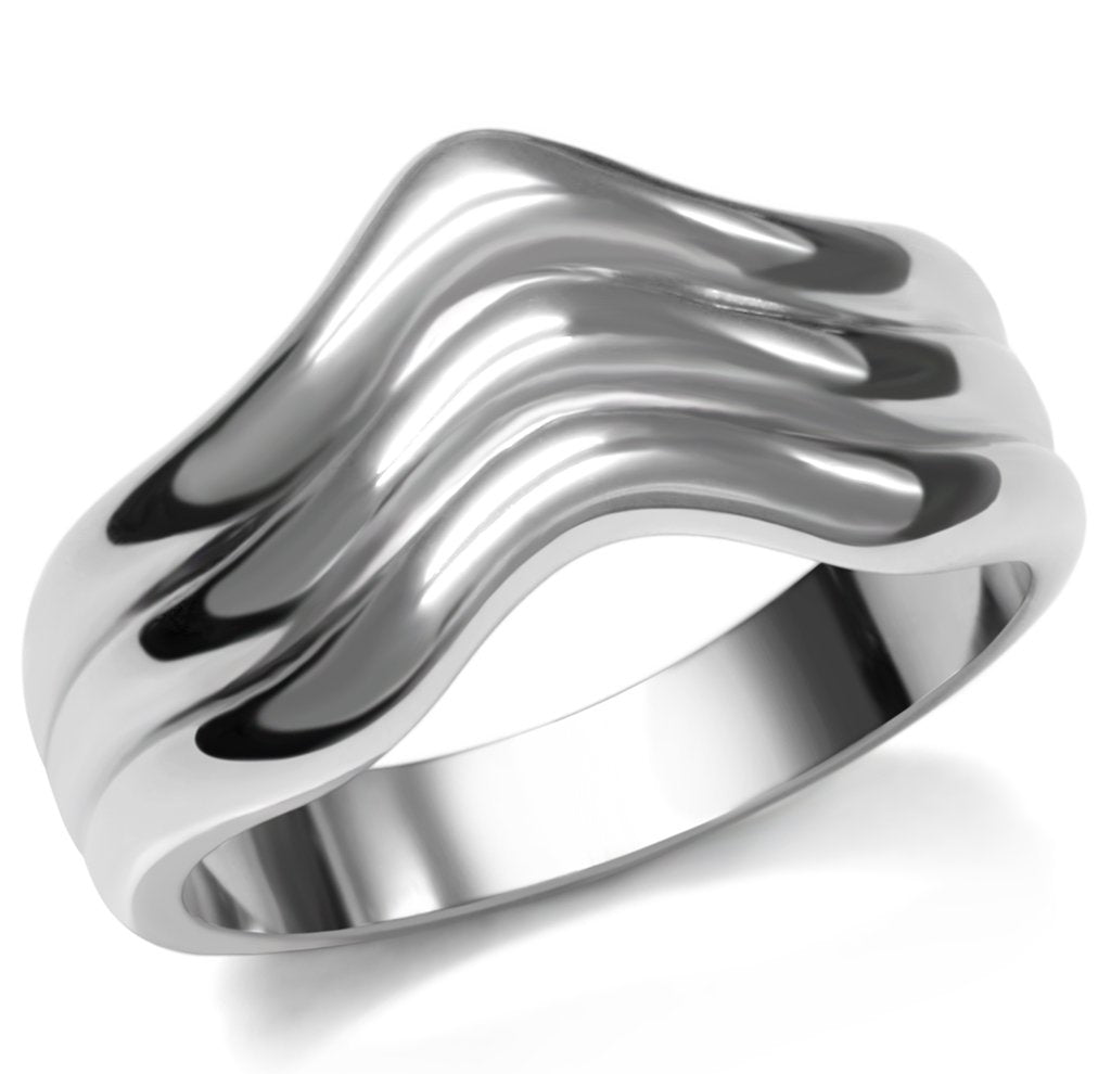 TK032 - High polished (no plating) Stainless Steel Ring with No Stone - Joyeria Lady