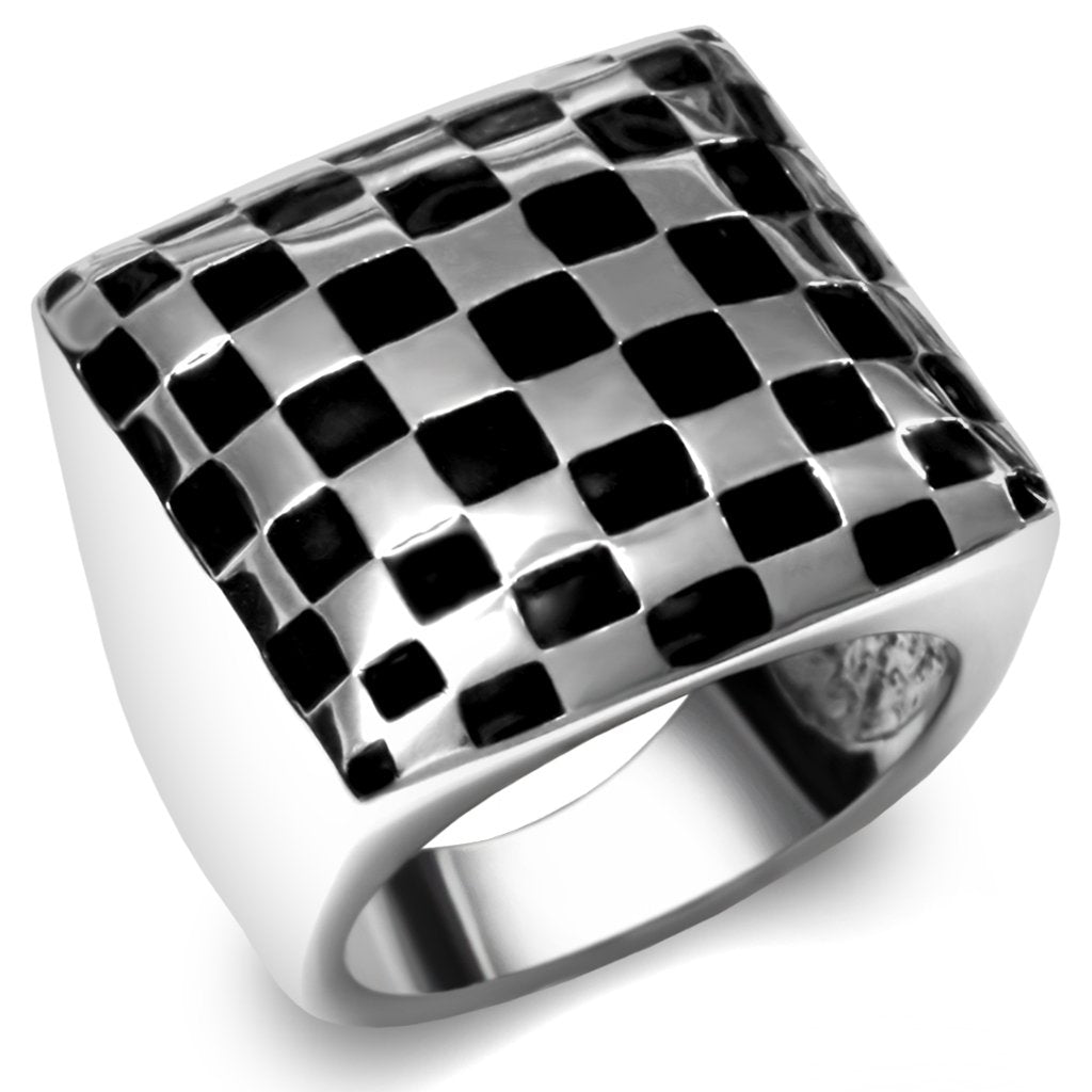 TK040 - High polished (no plating) Stainless Steel Ring with No Stone - Joyeria Lady