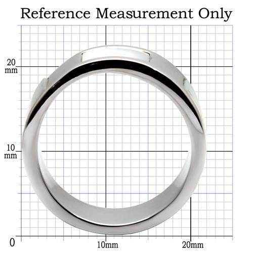 TK043 - High polished (no plating) Stainless Steel Ring with Precious Stone Conch in White - Joyeria Lady