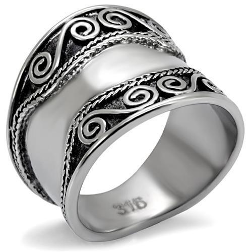 TK052 - High polished (no plating) Stainless Steel Ring with No Stone - Joyeria Lady