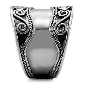 TK052 - High polished (no plating) Stainless Steel Ring with No Stone