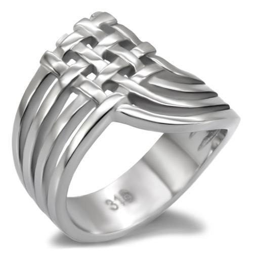 TK054 - High polished (no plating) Stainless Steel Ring with No Stone - Joyeria Lady
