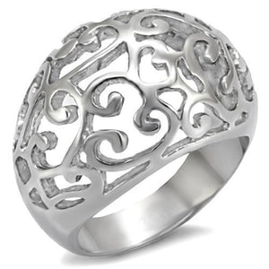 TK055 - High polished (no plating) Stainless Steel Ring with No Stone - Joyeria Lady