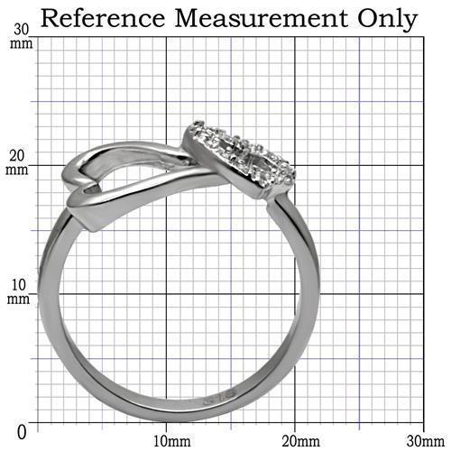 TK077 - High polished (no plating) Stainless Steel Ring with AAA Grade CZ  in Clear - Joyeria Lady